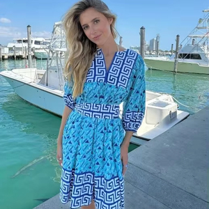 2026 New Arrivals Casual Dresses Women Party Evening v Neck Long Sleeve With Hand Embroidery <b>Boho</b> Short Ukrainian Dresses - Product Image 1