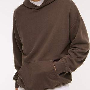 Sudadera con capucha esencial para hombre con cremallera 100% algodón de gran tamaño recortada con cremallera sudaderas con capucha con hombros caídos ropa de calle de peso pesado pulóver - Product Image 5