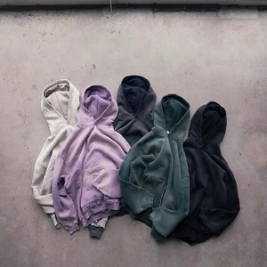 Conjunto de sudadera con capucha y pantalones de chándal desgastados con lavado ácido para hombre, estampado personalizado de talla grande, aspecto desteñido por el sol para la temporada de invierno unisex - Product Image 5