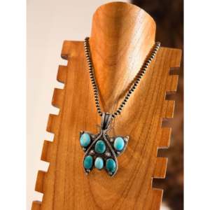 Pendentif papillon Randy Billy serti de pierres multicolores turquoise et argent sterling, technique d'incrustation - Product Image 2