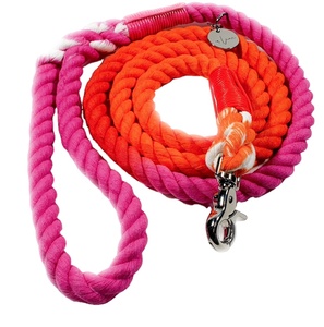 Pumpkin Orange Cotton Rope <b>Leash</b> Green Rope Lead Customized Colored Cotton Rope Handmade <b>Dog</b> <b>Leash</b> Pet <b>Leash</b> Set - Product Image 1