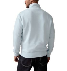 Sweat-shirts pour hommes à demi-zip tendance et confortables 2025, col montant, coupe régulière, logo personnalisé brodé, 100% coton molleton - Product Image 2