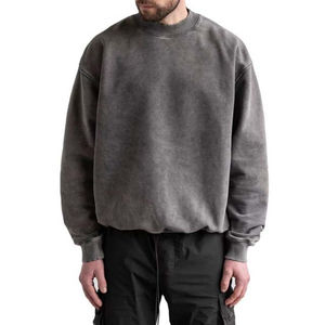 Vente en gros de sweats à capuche et pulls décontractés pour hommes avec logo personnalisé, couleur unie, effet vintage délavé, anti-rétrécissement, pour vêtements d'hiver - Product Image 1