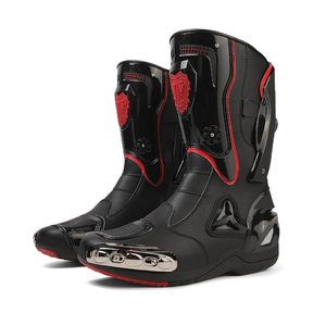 Nouveau design de botte en cuir de motard de moto pour hommes bottes de course de moto avec tissu en cuir personnalisable chaussures de moto - Product Image 1