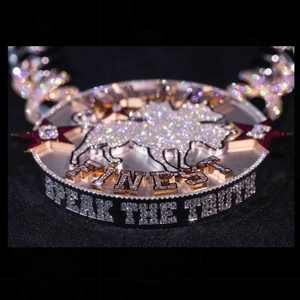 Bijoux de rappeur personnalisés en argent sterling 925 avec diamant moissanite, charme de style hip-hop pour homme, couleur or rose avec certificat GIA - Product Image 2