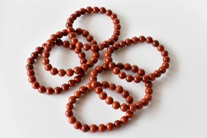 กำไลข้อมือหินแจสเปอร์สีแดงธรรมชาติขัดเงา ขนาด 8 มม. รูปทรงกลม สำหรับทำเครื่องประดับสมาธิ ขายส่ง - Product Image 4