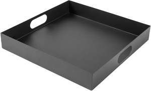 Hot Selling Modern <b>Square</b> Christmas Decorative Trays Matte Black Iron Rectangle Metal Serving Tray Kitchen Weddings Art Hotels - Product Image 5