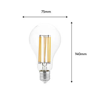 Garza 4 Wát A75 E27 LED <span class=keywords><strong>Globe</strong></span> <span class=keywords><strong>Bulb</strong></span> với rõ ràng Filament ấm trắng (3000K) cho <span class=keywords><strong>UL</strong></span> ROHS chứng nhận Nhôm Cơ thể thủy tinh - Product Image 4