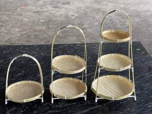 VENTE FLASH Plateau en bambou bleu lotus fait à la main 2025 Plateau de rangement en bambou naturel - Product Image 2