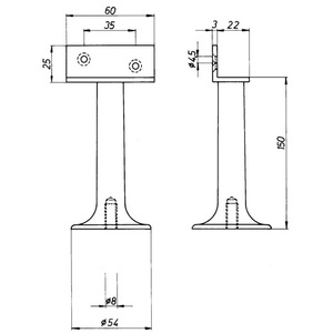 DENI Aluminum F1/Natural Color Partition Wall Support 60mm Width & 150mm Height Screen & <b>Room</b> <b>Divider</b> - Product Image 3