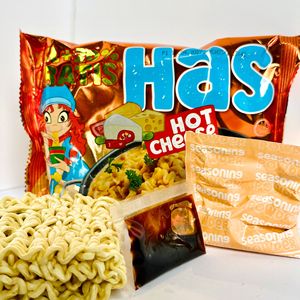 HAS Hot Cheese Flavor Fried Instant Ramen Noodles 120g XL Pack 18% Fat HALAL/IFS/HACCP Certified 5min Cooking - Product Image 3