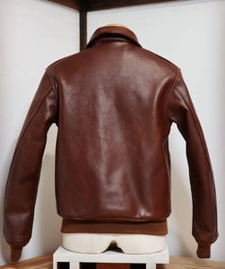 Veste bomber vintage en cuir véritable pour homme, design et logo haut de gamme, coupe moderne, personnalisable OEM/ODM, pour motard - Product Image 5