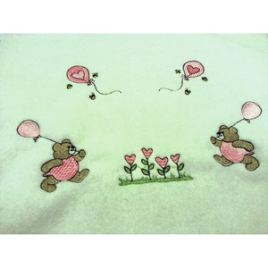 Orsetti trapuntati a quadri e palloncini rosa con motivo animale per decorazioni - Product Image 1
