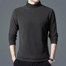 Sudadera de terciopelo de manga larga para hombre con diseño de logotipo personalizado OEM, camiseta de doble cara con Cuello medio alto y lijado que combina con todo - Product Image 4