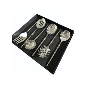 Cuillère à salade en acier inoxydable doré, ensemble de 6 pièces, poignée de luxe personnalisée, artisanat utilisé pour les cadeaux - Product Image 2