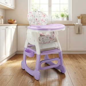 Clafbebe 4 en 1, Silla Alta Plegable Ajustable de Plástico PP para Bebé con Función de Mesa Convertible para Bebés de 1 a 2 Años - Product Image 6