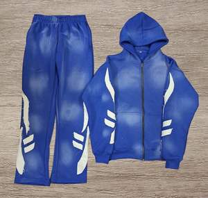 Ensemble de survêtement de qualité supérieure, pantalon de survêtement et sweat-shirt, pull personnalisé, survêtement délavé à l'acide, 100% coton - Product Image 5