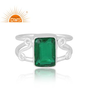 แหวนพลอยควอทซ์สีเงินธรรมชาติแบบคู่925ดีไซน์ทำด้วยมือเครื่องประดับควอทซ์มรกตเหมาะสำหรับเป็นของขวัญสำหรับผู้หญิง - Product Image 3