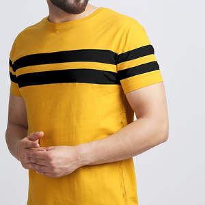 Camiseta sublimada de cuello redondo con logotipo personalizado, camiseta sublimada de manga corta de algodón con contraste de color para hombre - Product Image 4