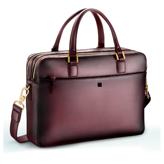 High Quality Durable Office Vintage Shoulder Bag Real Leather Men Business Laptops Briefcase Leather Tote Handbag For Travelling