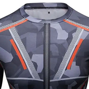 เสื้อรัดกล้ามเนื้อป้องกันการบาดเจ็บสำหรับผู้ชาย เสื้อรัดกล้ามเนื้อสำหรับเล่นกีฬา รุ่นใหม่ รับผลิตแบบ OEM คอกลม แขนยาว - Product Image 4