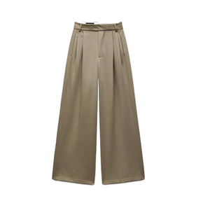 Pantalon formel beige en coton de la meilleure qualité pour femmes à l'allure professionnelle disponible en vrac - Product Image 1