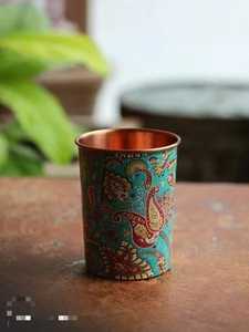 Verre en cuivre imprimé de designer avec des motifs multicolores fabriqués à la main pour la décoration intérieure et les solutions de cadeaux au moins cher {rice - Product Image 6