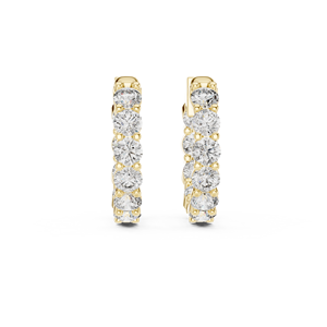Boucles d'oreilles créoles inversées en or massif 14K 18K avec diamant de laboratoire taille ronde DEF VVS, bijoux fins pour mariage, ODM - Product Image 3