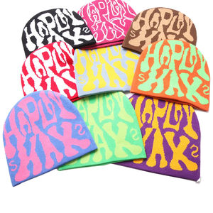 Meilleure vente unisexe 100% acrylique hiver tricoté chapeau Logo personnalisé imprimé Jacquard Beanie Direct haute qualité Mohair fabricant - Product Image 1