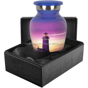 Petits monuments commémoratifs d'urne souvenir de phare de lumière de guidage en métal de style américain pour les cendres humaines adultes - Product Image 3