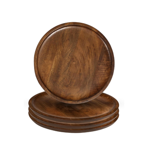 Assiettes en bois d'acacia naturel de style rustique en gros d'usine avec assiettes de chargeur de logo laser pour la maison et les événements Vietnam - Product Image 2