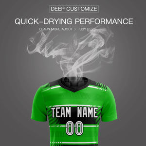 Nouvelle arrivée 2026, maillot de football personnalisé à séchage rapide, pas cher, vert et noir, ensemble complet, uniforme de football, vêtements de football, service OEM - Product Image 3