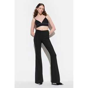 Pantalones Casuales Estilo Español con Corte Acampanado, 100% Poliéster - Product Image 1