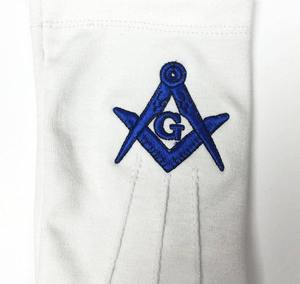 GUANTES MASONIC MASTER MASON BLUE LODGE-ALGODÓN BLANCO - Product Image 5