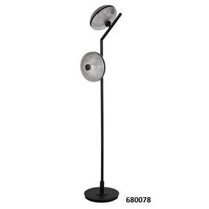 Lampadaire en acier inoxydable noir fabriqué à la main avec abat-jour en lin à tambour blanc et ampoule E26 incluse pour la maison, l'hôtel et le bureau - Product Image 4