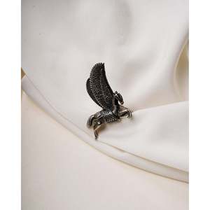 925 <b>Silver</b> Pegasus <b>Ring</b> Vintage Style Rhodium Plated Bezel Setting Jewelry for Everyday Wear - Product Image 2