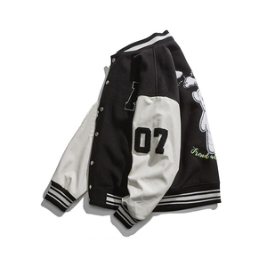 Nouveau printemps et automne surdimensionné veste de Baseball ample manches en cuir femmes manteau hommes Varsity Bomber unisexe Couple Chic rue - Product Image 4