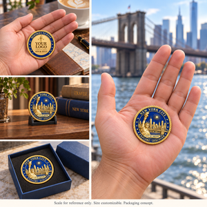 Moneda Conmemorativa Personalizada de Nueva York, Estatua de la Libertad, Puente de Brooklyn, Regalos Personalizados OEM ODM - Product Image 3