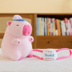 Rosa capibara peluche simpatica bambola di nozze festa di compleanno fodera in rete nuovo Design capibara orso peluche all'ingrosso - Product Image 6