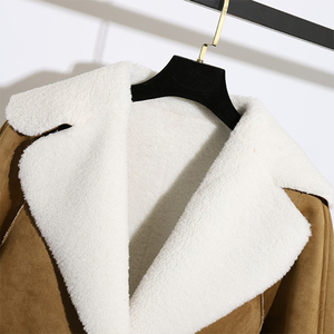 Chaqueta de Cuero Genuino Estilo 2025 con Cuello de Borrego, Chaqueta de Cuero para Mujer de Buena Calidad con Servicio Personalizado - Product Image 3