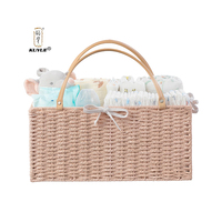 Organisateur de couches pour bébé KUYUE, paniers de rangement en corde de papier, bac de rangement pour la crèche avec séparateur amovible, organisateur de voiture portable.