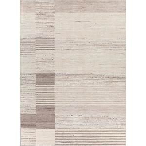 Alfombras de Lana Rayadas Color Marfil, Tejidas a Mano, Diseño Clásico Rectangular para Pasillo, Grosor de Felpa de 10 mm, para Entrada de Casa, Sala de Estar - Product Image 1