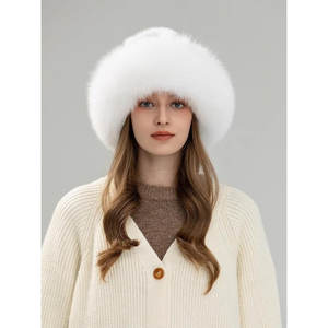 Sombrero de Pescador Estilo Étnico con Protección Cálida para las Orejas, de Piel de Zorro para Invierno, Ideal para Actividades al Aire Libre - Product Image 1