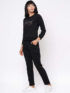 ชุดวอร์มผู้หญิงคอกลมแขนยาวกางเกงขายาวทรงดินสอมีกระเป๋าชุดวอร์มสองชิ้นสำหรับฤดูหนาว - Product Image 6