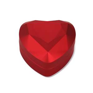 Boîte à bijoux en forme de cœur rouge éclairée par LED Jeulia, moderne et luxueuse, en plastique - Product Image 3
