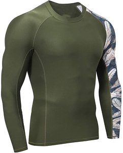 Haute exigence personnalisé OEM Compression Fit One Sleeved Sublimation Imprimé Rash Guards pour hommes Fitness Wear Chemises en meilleure vente - Product Image 4