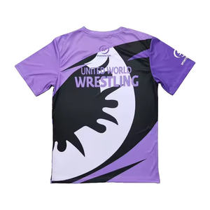 Ensemble de Lutte Tricoté Personnalisé Homme 2025 T-shirts et Shorts Impression par Sublimation Intégrale, Ensemble de 2 Pièces International - Product Image 3