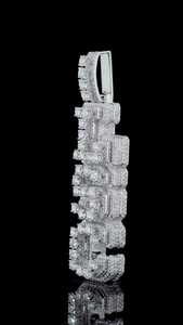 จี้เงินแท้ 925 สลักชื่อแนวตั้ง ประดับเพชรโมอิสซาไนต์ VVS แบบ Iced Out สไตล์ฮิปฮอป สำหรับงานปาร์ตี้ - Product Image 2