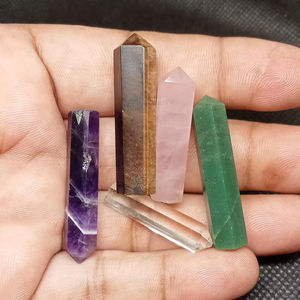 UDGEMS Lápiz de piedras preciosas naturales Varita curativa de cristal Punto pulido para la fabricación de joyas 5-8mm Colores mezclados - Product Image 1