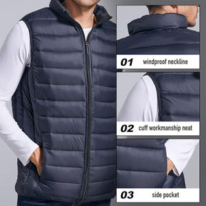 Hot Sale New Fashion Men's Padded Down <b>Puffer</b> Vest High Quality Super Warm Thick Winter <b>Jacket</b> Breathable With Best OEM - Product Image 2
